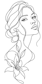 Fine line one-line face